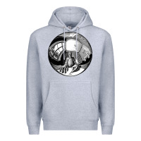 Heather Grey M.C. Escher Spherical Self Portrait Premium Hoodie - longCreatives