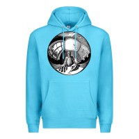 Ocean Blue M.C. Escher Spherical Self Portrait Premium Hoodie - longCreatives