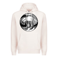 Pale Pink M.C. Escher Spherical Self Portrait Premium Hoodie - longCreatives