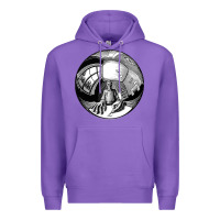 Purple M.C. Escher Spherical Self Portrait Premium Hoodie - longCreatives
