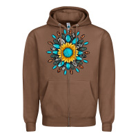 Chestnut gemstone sunflower Zipper Hoodie - Artiststas