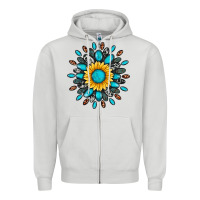 Dove Grey gemstone sunflower Zipper Hoodie - Artiststas