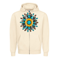Sandshell gemstone sunflower Zipper Hoodie - Artiststas