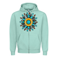 Seafoam gemstone sunflower Zipper Hoodie - Artiststas