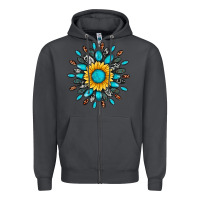 Smoke gemstone sunflower Zipper Hoodie - Artiststas