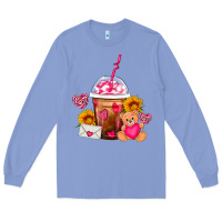 Colony Blue Valentines Day Frappe Coffee Long Sleeve Tee - FaDigitalArtStudio