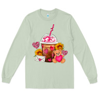 Matcha Valentines Day Frappe Coffee Long Sleeve Tee - FaDigitalArtStudio