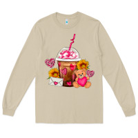 Mushroom Valentines Day Frappe Coffee Long Sleeve Tee - FaDigitalArtStudio