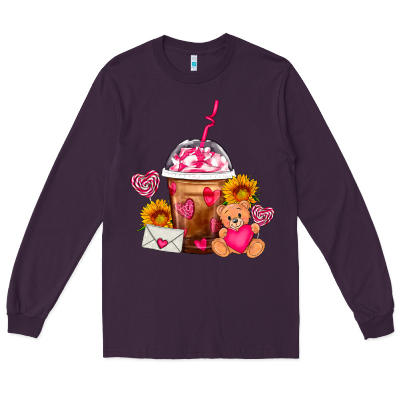 Valentines Day Frappe Coffee Long Sleeve Tee by FaDigitalArtStudio | Teevron