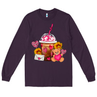 Plum Valentines Day Frappe Coffee Long Sleeve Tee - FaDigitalArtStudio
