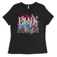 Black The pink is for my Grandma Cancer Awareness Ladies Tee - HowdyJamesFarm