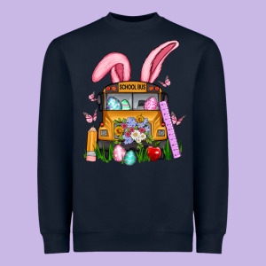 School Bus Easter Heavyweight Sweatshirt Designed By Artiststas