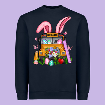 School Bus Easter Heavyweight Sweatshirt Designed By Artiststas
