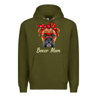Army Green Boxer Mom Dogs  Mothers Day Dog Lovers Gifts For Women Premium Hoodie - longCreatives