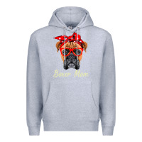 Heather Grey Boxer Mom Dogs  Mothers Day Dog Lovers Gifts For Women Premium Hoodie - longCreatives