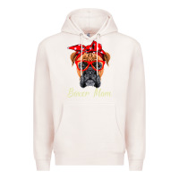 Pale Pink Boxer Mom Dogs  Mothers Day Dog Lovers Gifts For Women Premium Hoodie - longCreatives