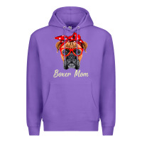 Purple Boxer Mom Dogs  Mothers Day Dog Lovers Gifts For Women Premium Hoodie - longCreatives