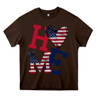 Chocolate Brown American Flag Home Heavy Core Tee - Bettercallsaul