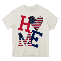 Cream American Flag Home Heavy Core Tee - Bettercallsaul