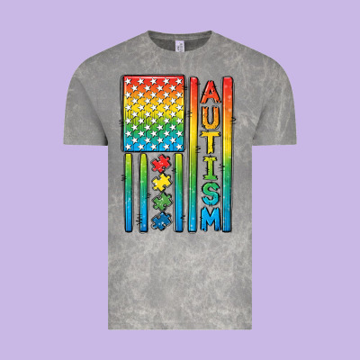 Autism American Flag Vintage Tee Designed By Cowgirlartshop