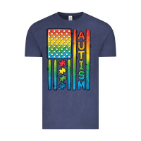 Vintage Denim Autism American Flag Vintage Tee - CowGirlArtShop