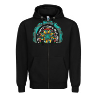 Black gemstone sunflower  rainbow Zipper Hoodie - Artiststas