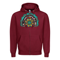 Burgundy gemstone sunflower  rainbow Zipper Hoodie - Artiststas