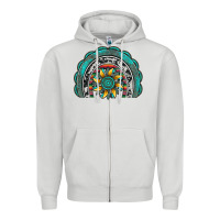 Dove Grey gemstone sunflower  rainbow Zipper Hoodie - Artiststas