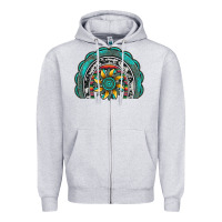 Heather Grey gemstone sunflower  rainbow Zipper Hoodie - Artiststas