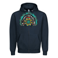 Navy gemstone sunflower  rainbow Zipper Hoodie - Artiststas