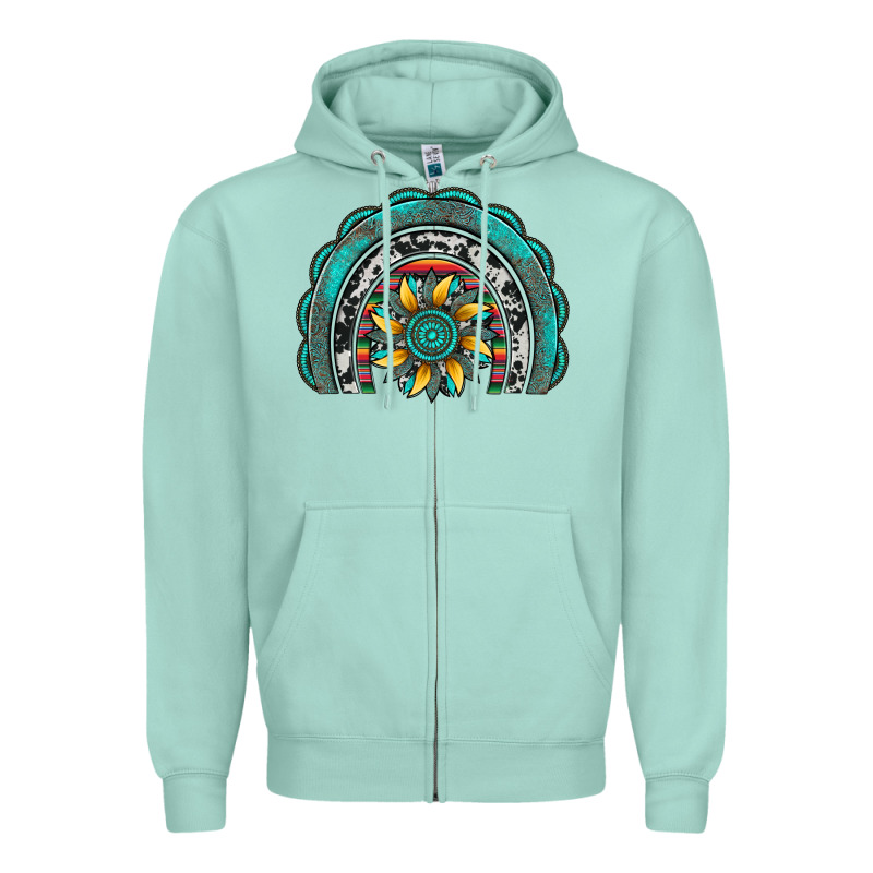Gemstone Sunflower  Rainbow Zipper Hoodie by Artiststas | Teevron