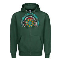 Sports Green gemstone sunflower  rainbow Zipper Hoodie - Artiststas