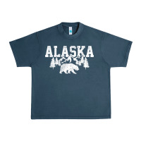 Midnight Navy Alaska Mountains Forest Hunting Usa Urban Heavy Tee - longCreatives