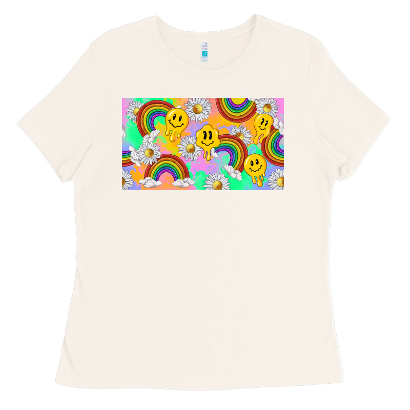 Smile Faces And Rainbow And Daisys Ladies Tee by TumblerDesignByShophia | Teevron