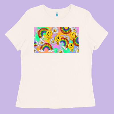 Smile Faces And Rainbow And Daisys Ladies Tee Designed By Tumblerdesignbyshophia