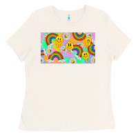 Bone smile faces and rainbow and daisys Ladies Tee - TumblerDesignByShophia