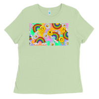 Matcha smile faces and rainbow and daisys Ladies Tee - TumblerDesignByShophia