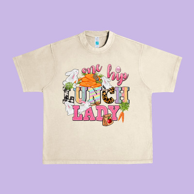 One Hip Lunch Lady Easter Day Urban Heavy Tee Designed By Cowgirlartshop