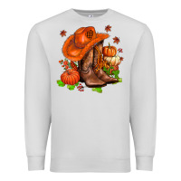 Dove Grey fall pumpkins  cowgirl  and roses Premium Sweatshirt - AdoDesignShop