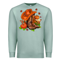 Seafoam fall pumpkins  cowgirl  and roses Premium Sweatshirt - AdoDesignShop