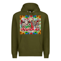 Army Green Love Christmas cow Premium Hoodie - CowhideDigitalArt