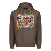 Coffee Love Christmas cow Premium Hoodie - CowhideDigitalArt