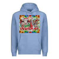 Colony Blue Love Christmas cow Premium Hoodie - CowhideDigitalArt