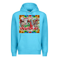 Ocean Blue Love Christmas cow Premium Hoodie - CowhideDigitalArt