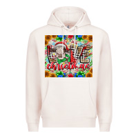 Pale Pink Love Christmas cow Premium Hoodie - CowhideDigitalArt