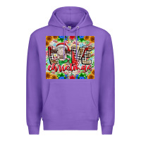 Purple Love Christmas cow Premium Hoodie - CowhideDigitalArt