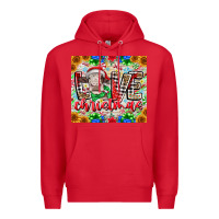 Red Love Christmas cow Premium Hoodie - CowhideDigitalArt