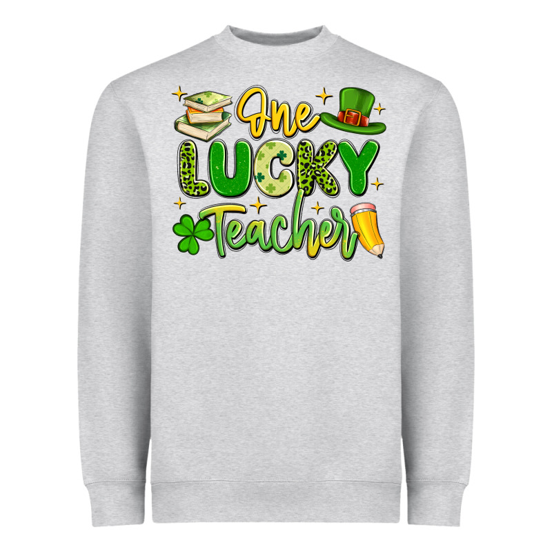 One Lucky Teacher Heavyweight Sweatshirt by Artiststas | Teevron