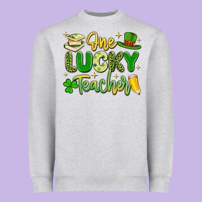 One Lucky Teacher Heavyweight Sweatshirt Designed By Artiststas