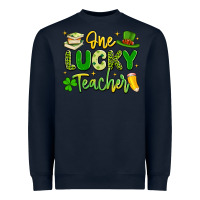 Navy one lucky teacher Heavyweight Sweatshirt - Artiststas